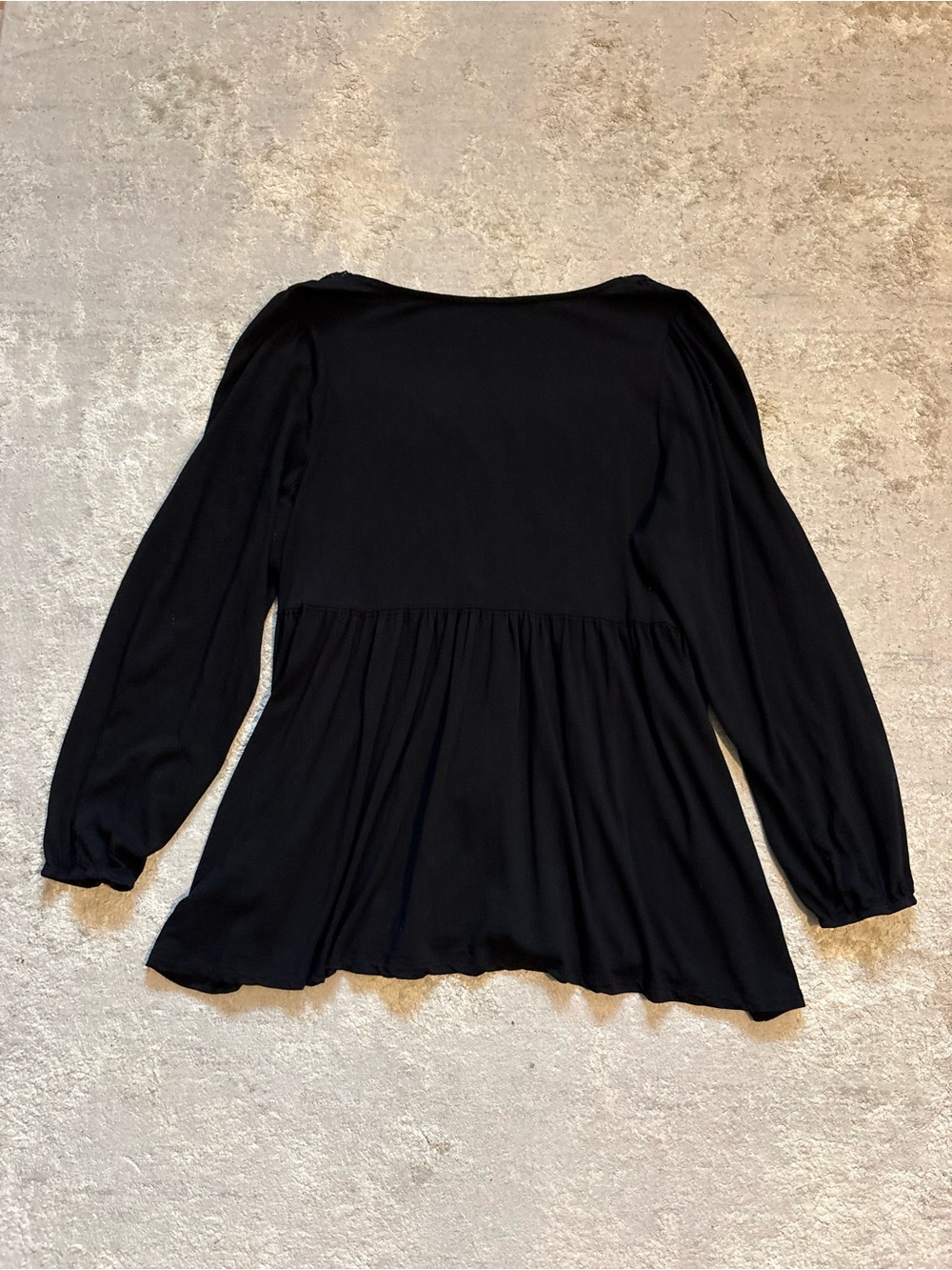 Torrid Black Long Sleeve Peplum Babydoll Boho Top With Lace Details Size 1X - Picture 10 of 12